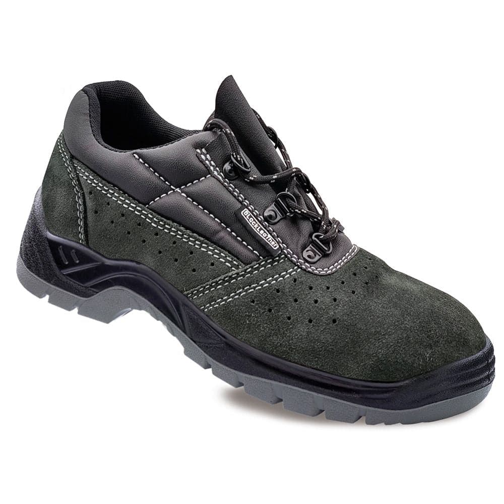 SAPATOS DE SEGURANÇA DE CAMURÇA PERFURADA CINZENTA ESCURO S1P SRC