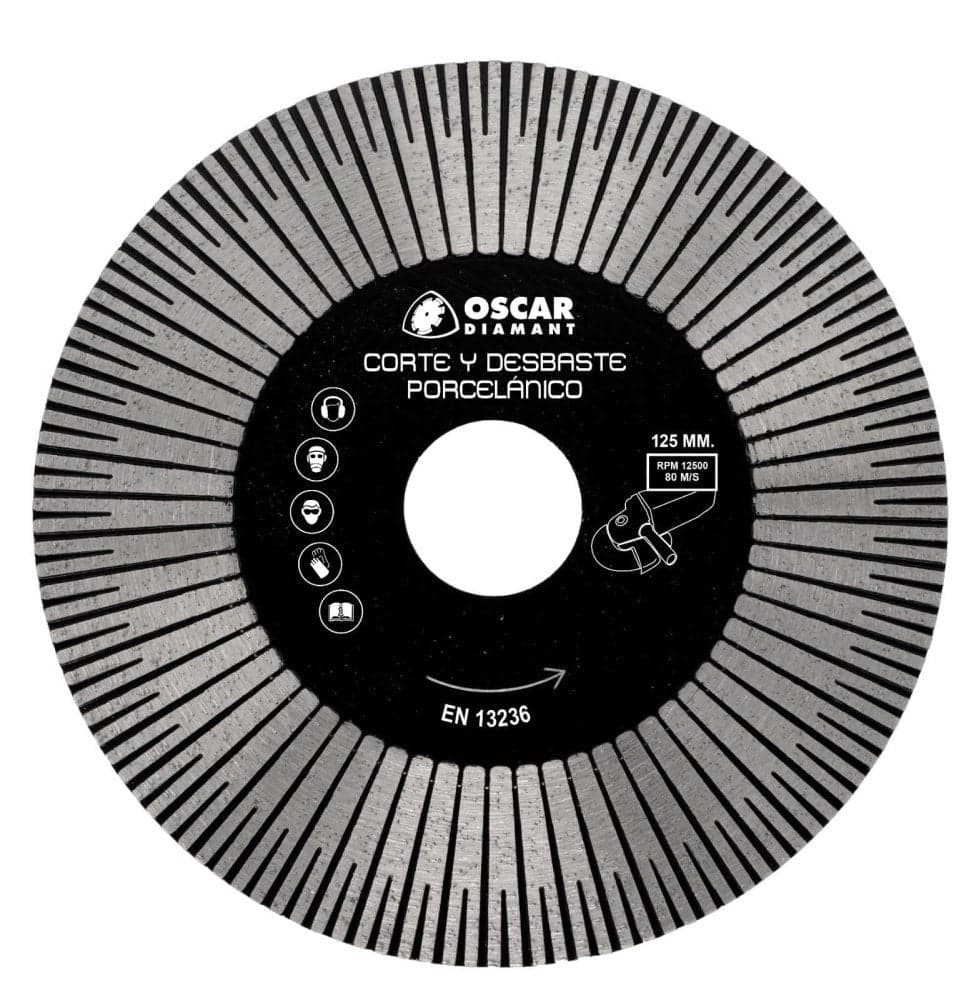 DISCO DE CORTE E DESBASTE EM PORCELANA Ø125 MM