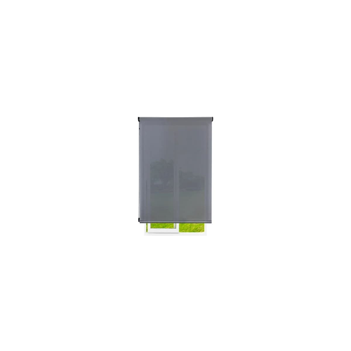 Cortina enrollable rocada tela translucida blanca con mecanismo color beig 140×180 cm