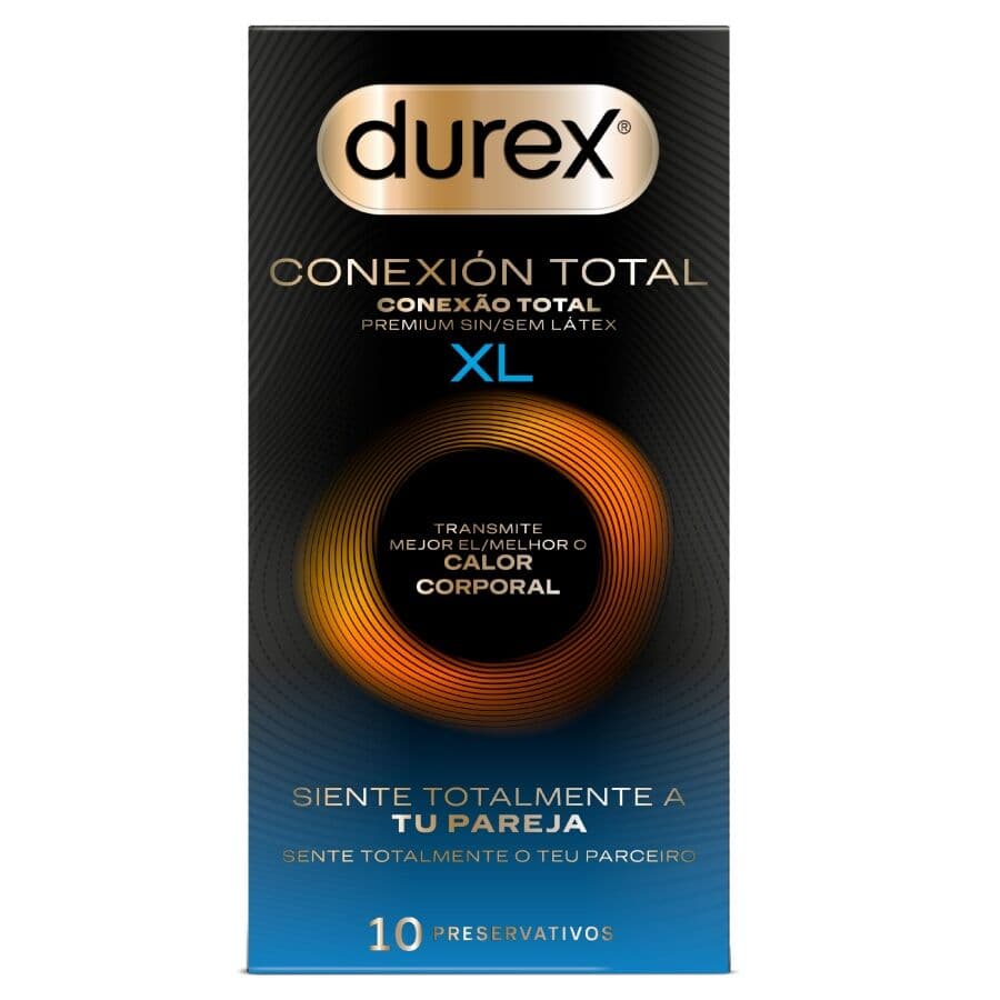 Durex Total Connection XL Ultra Fino Plus Sem Látex 10 Unidades