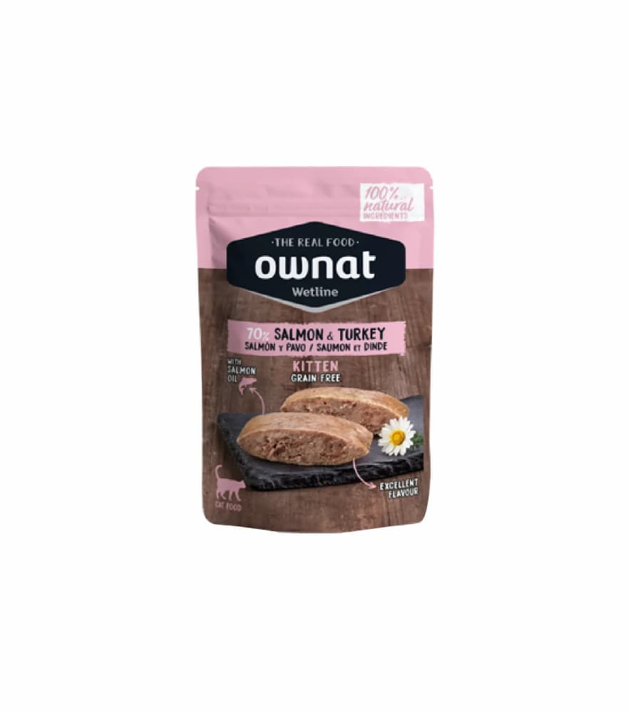 Ownat Wetline Kitten Salmão e Peru Ração Húmida para Gatos - Campet