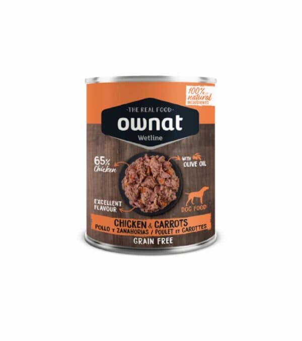 Ração Húmida Ownat Grain Free Chicken & Carrots 395g