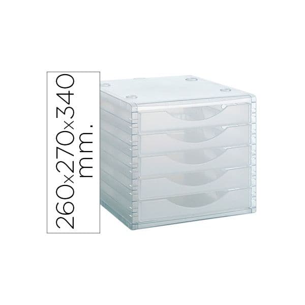 Archivo 2000 Bloco Classificador 260x270x340mm 5 Gavetas Cristal Translucido