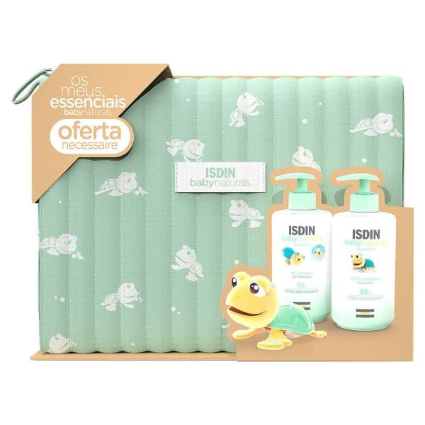 Isdin BabyNaturals Gel-Shampoo 400ml + Loção Corporal 400ml + Necessaire