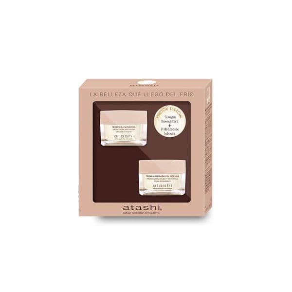 Atashi Terapia Iluminadora Creme Hidratação Intensa 50ml + Creme Anti-fadiga 50ml Coffret