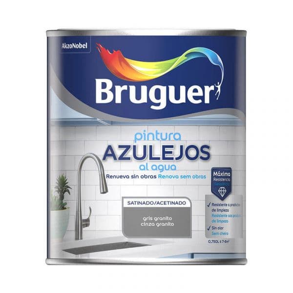 Bruguer Tinta Azulejo Acetinada Cinzento Granito 750ml