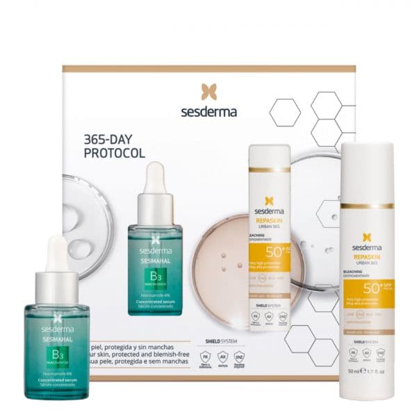 Sesderma 365-Day Protocol Antimanchas Sesmahal Sérum Niacinamida 30ml + Repaskin Urban 365 Despigmentante SPF50+ 50ml Coffret