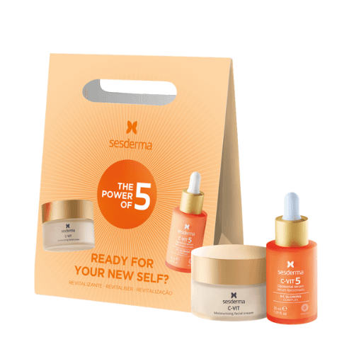 Sesderma The Power Of 5 Luminosidade C-VIT Creme Facial Hidratante 50ml + C-VIT 5 Sérum Lipossomado 30ml Coffret
