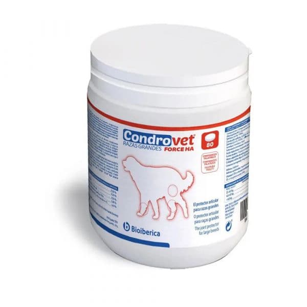 Bioiberica Condrovet Force Ha Suplemento Condroprotetor Articular Cães Raças Grandes 80 Comprimidos
