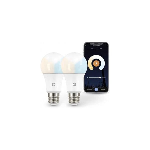Garza Smart Home - Pack 2 LED Inteligente Wifi Estándar A60 11W E27 CCT Voz App Alexa Google 480057A