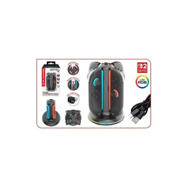 Blackfire Estação de Carregamento Quad RGB LED para Joy-Con Switch 2