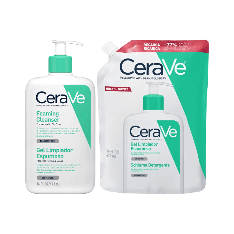 CeraVe Gel de Limpeza Facial Espumoso 473ml + Recarga 473ml