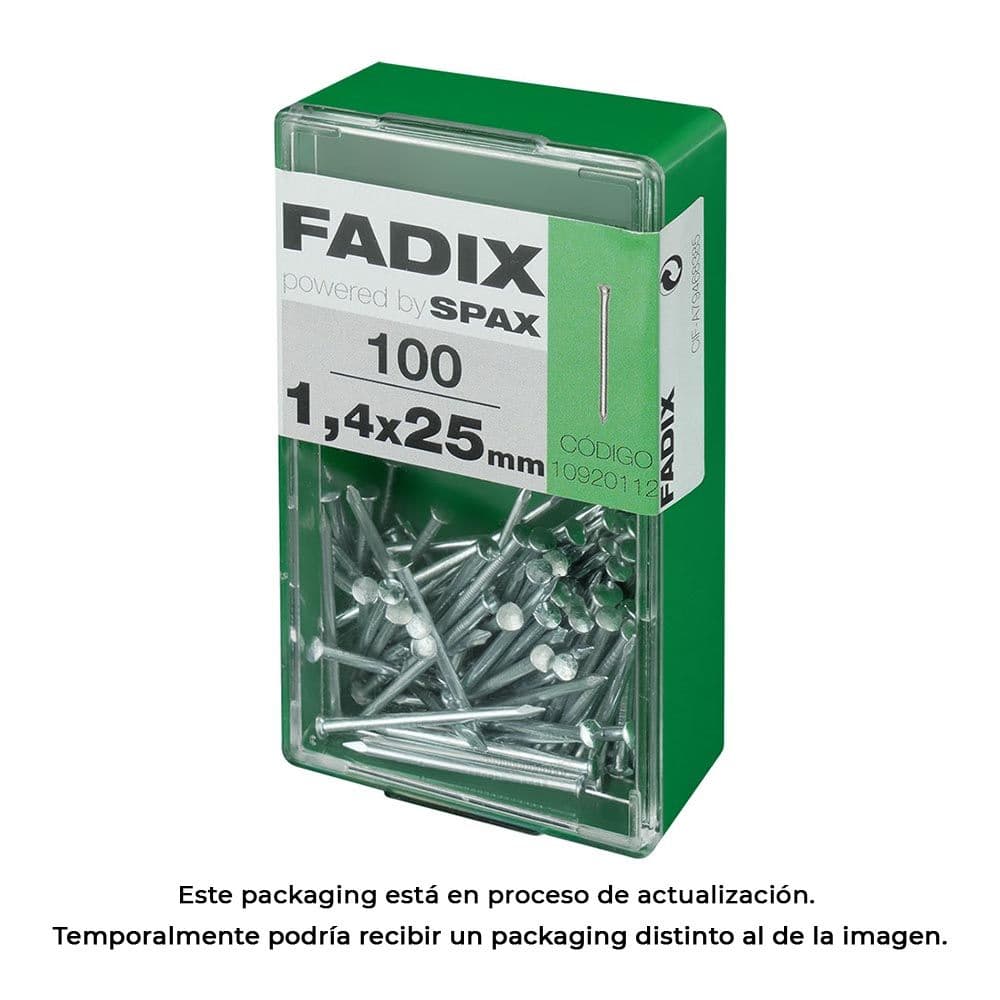 CAIXA S 100 UNID. PREGO C. REDUZIDA AÇO 1,4X25MM FADIX
