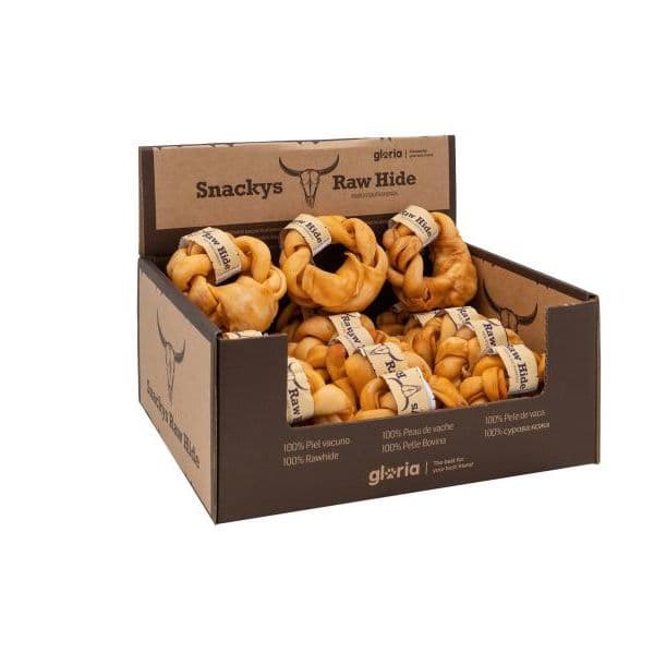 Gloria Pets Snackys Rawhide Chews Donut Torcida Sabor a Mel 18 Unidades