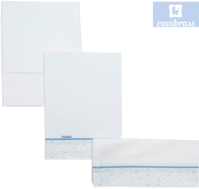 CAMBRASS - LENÇÓIS BERÇO 3 PCS 120x180 CM ASTRA AZUL