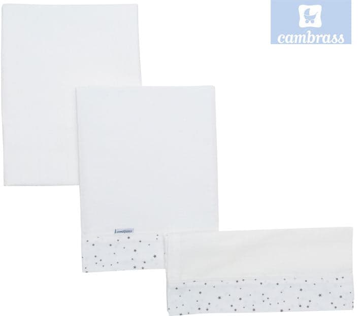 CAMBRASS - LENÇÓIS BERÇO 3 PCS 100x165 CM ASTRA CINZA
