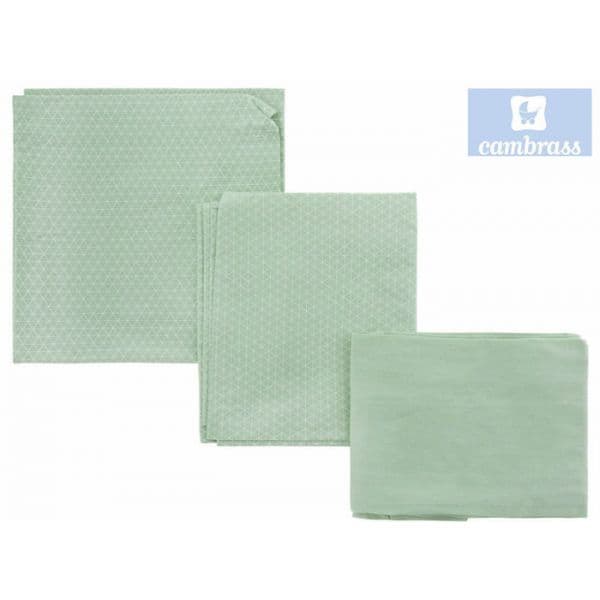 Cambrass Lençóis Berço 3 Peças 100x165 cm Lua Verde