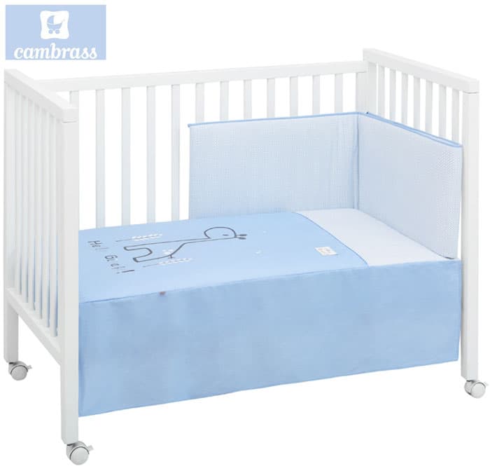 CAMBRASS - CONJUNTO COLCHA 2 PCS. Â GIRAFA AZUL 70x140 CM