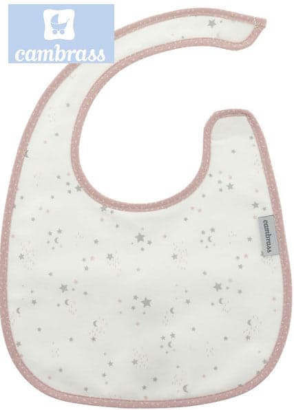 CAMBRASS - BABETE COM VELCRO CÉU ROSA / ESTRELA 20x26 CM