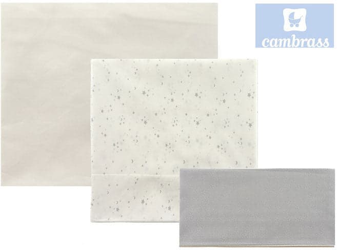 CAMBRASS - LENÇÓIS BERÇO 3 PCS 120x180 CM CÉU CINZA