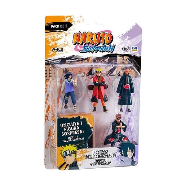 Naruto Pack 5 figuras 1 Unidade Aleatória
