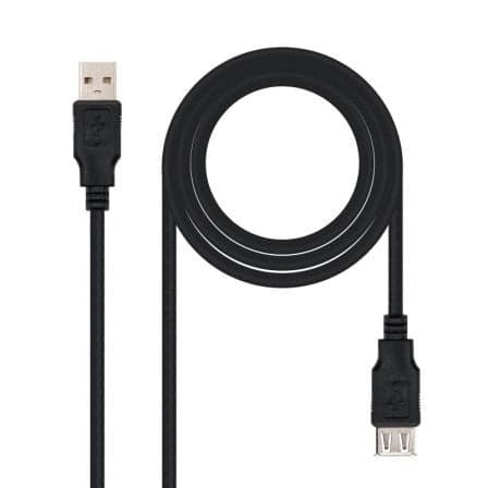Nanocable Cabo USB 2.0 Tipo A/M-A/H 1.8m - 10.01.0203-BK