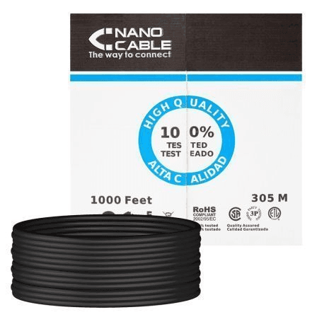 Bobina de Cabo RJ45 Nanocable CAT5E UTP Rígido 305 E