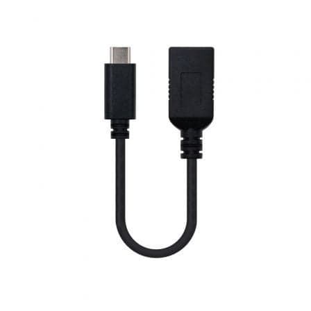 Cabo USB 3.1 OTG Nanocable Tipo USB-C/M-A/F 15CM Preto