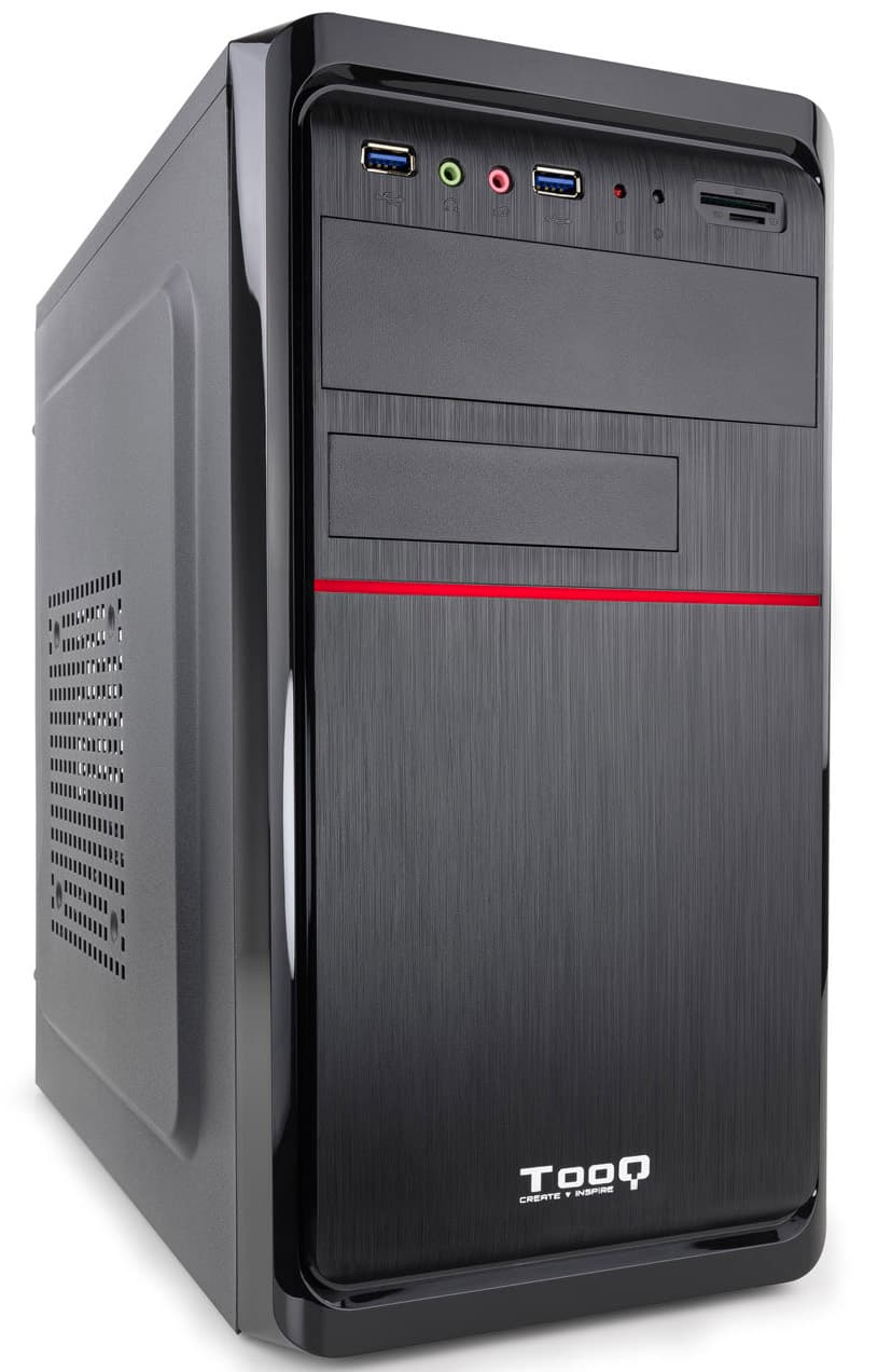 ** B Grade ** Caixa Micro-ATX Tooq C/ Fonte 500W + Leitor de cartões + 2x USB 3.0 Preta