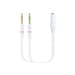 Cabo de Divisão Áudio Nanocable Jack 3,5/F 3 PINOS – 2x Jack 3,5/M 4 PINOS 20 CM Branco