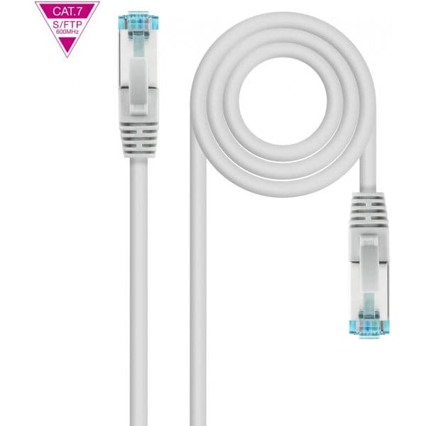 Nanocable - Cable de Red Cat.7 600MHZ LSZH SFTP PIMF AWG26, Gris, 30 cm - 10.20.1700-L30