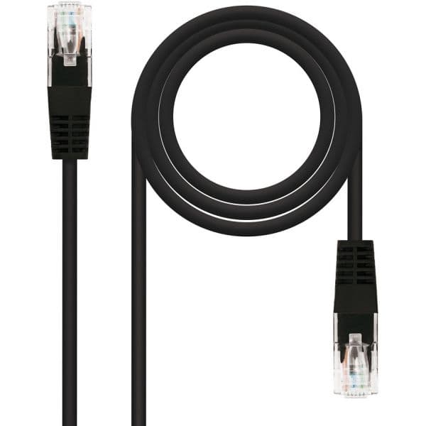 Nanocable - Cable Red Latiguillo RJ45 CAT.6 UTP AWG24, Negro, 30 cm - 10.20.0400-L30-BK