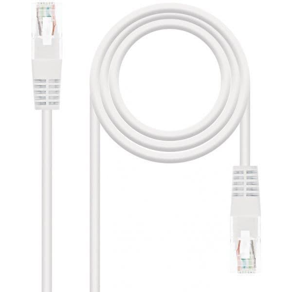 Nanocable - Cable Red Latiguillo RJ45 CAT.6 UTP AWG24, Blanco, 25 cm - 10.20.0400-L25-W