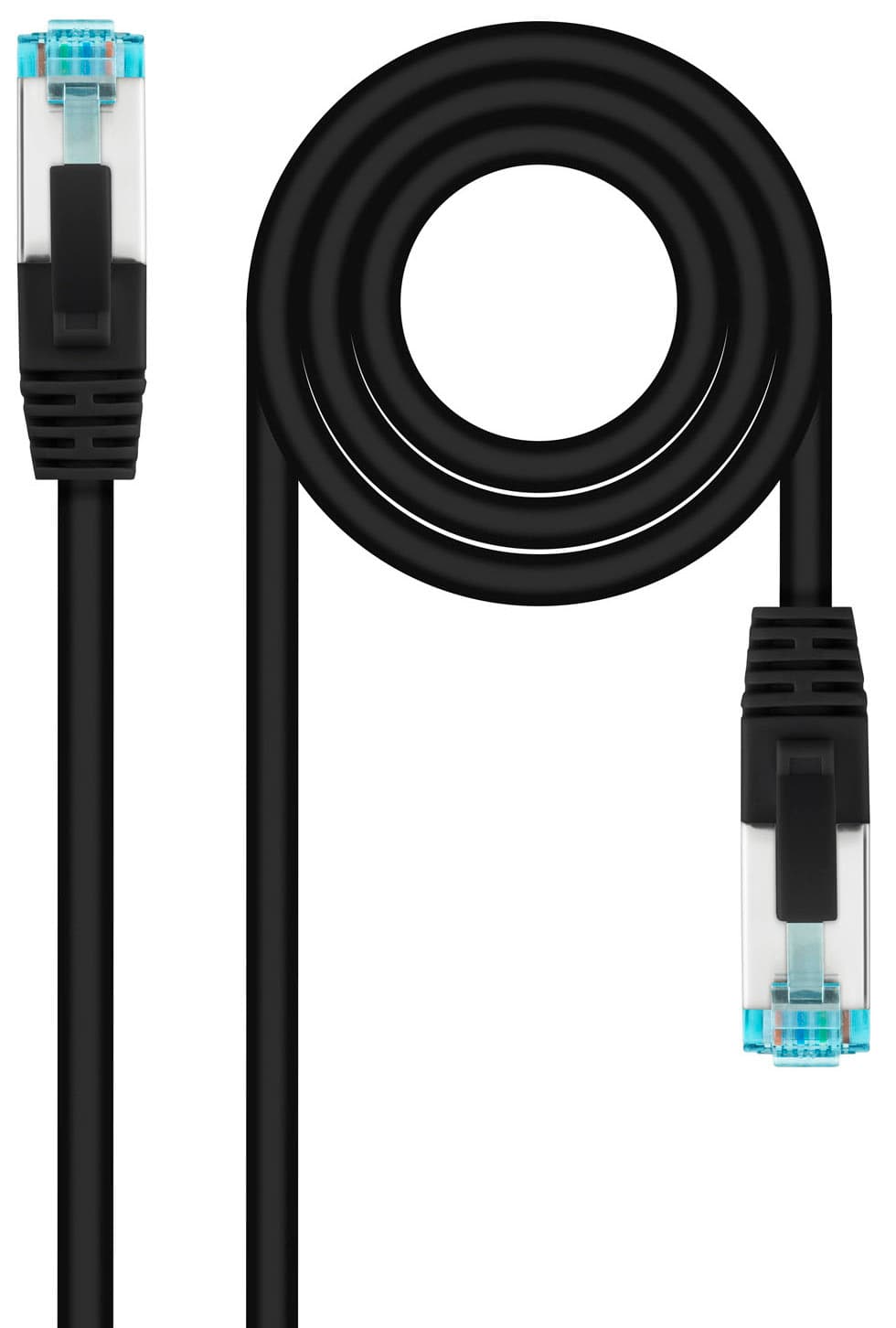 Nanocable - Cable de Red Latiguillo Cat.7 600MHZ LSZH SFTP PIMF AWG26, Negro, 30 cm - 10.20.1700-L30-BK