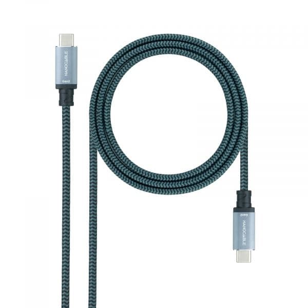 Nanocable 10.01.4100-COMB cabo USB 0,5 m USB 3.2 Gen 2 (3.1 Gen 2) USB C Preto, Cinzento