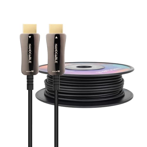 Nanocable 10.15.2180 Cabo HDMI 2.1 AOC Fibra Ótica 8K@60Hz 4K@120Hz 48Gbps 80m Black