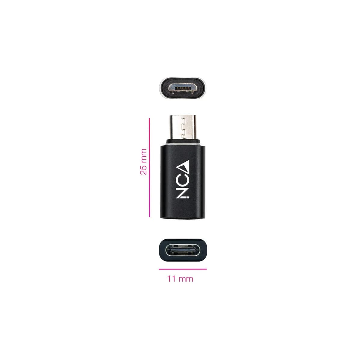 Nanocable 10.02.0014 adaptador para cabos Micro USB USB-C Preto