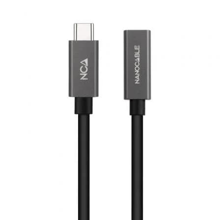Cable Alargador USB 3.2 Nanocable / Tipo-C Macho - Tipo-C Hembra / 1.5m / Preto / 10.01.4401-L150