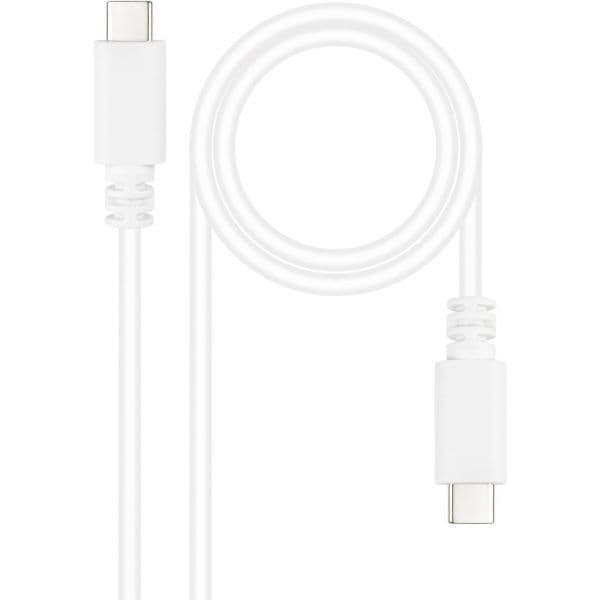 Nanocable Cabo USB 2.0 3A USB-C M/M 1 M Branco