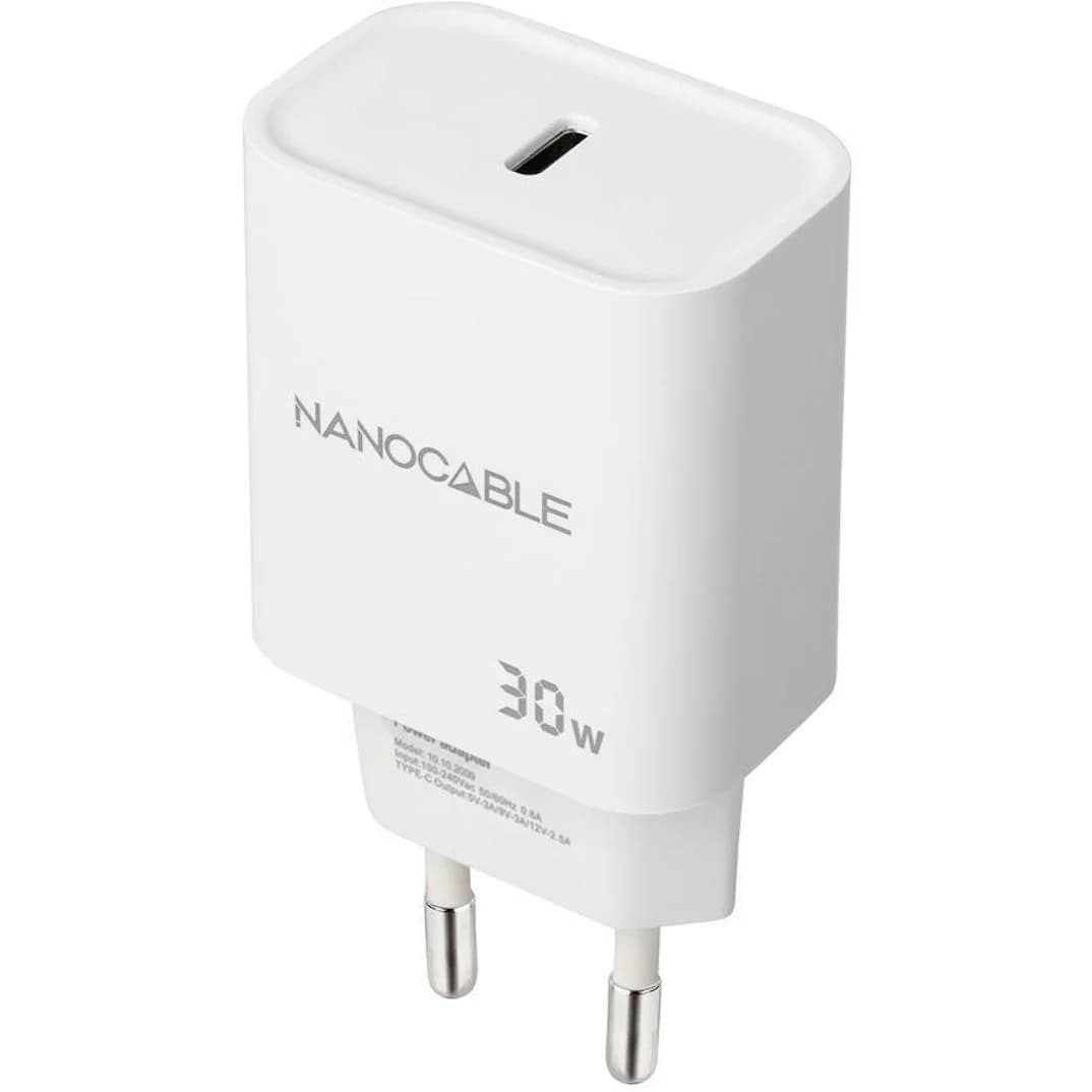 Nanocable Carregador USB-C/PD 30W Branco