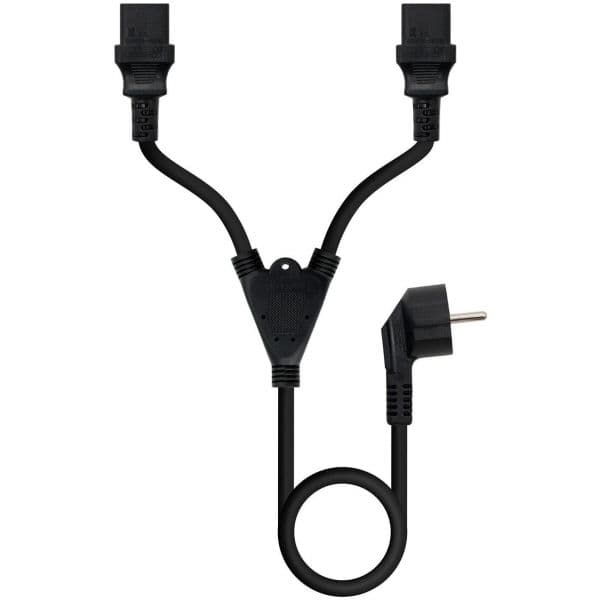 Nanocable Cabo de Alimentação Duplo CEE7/M > 2xC13/H 3 M Black