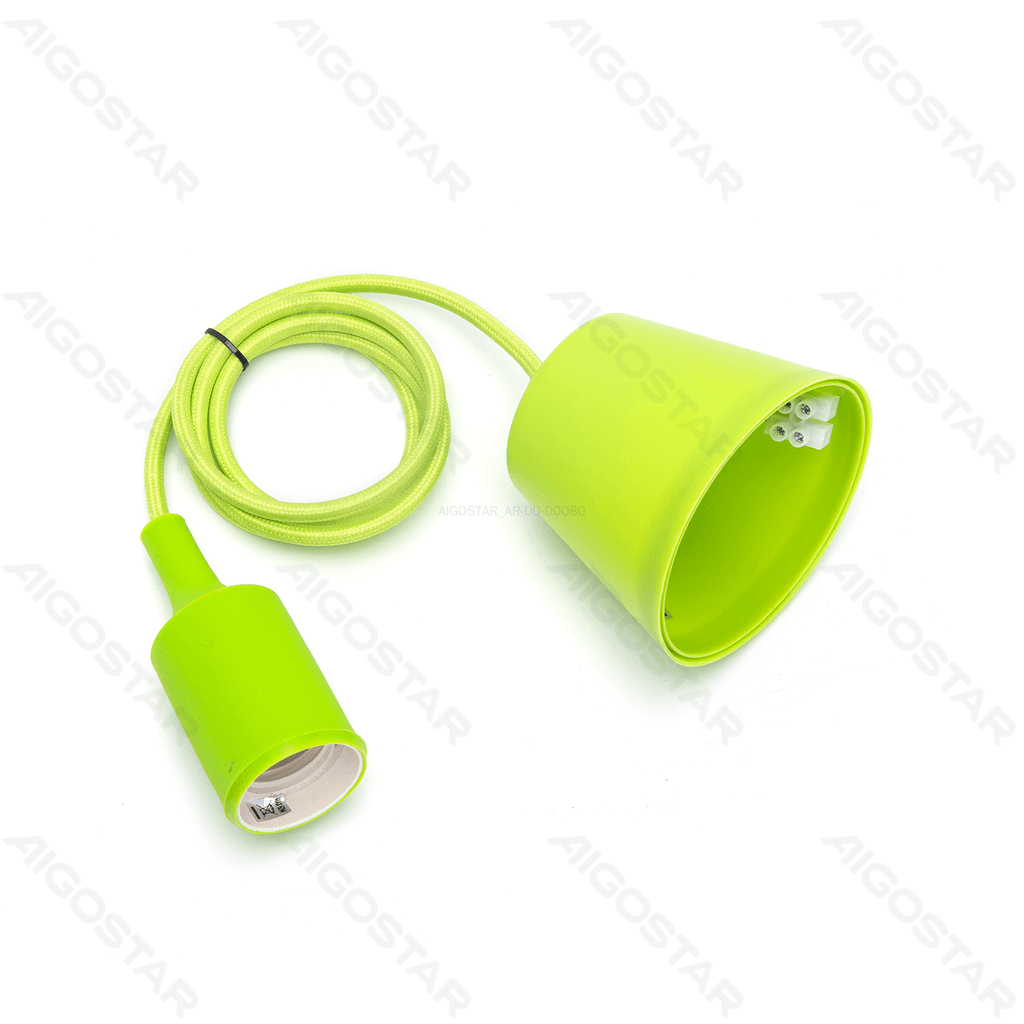 SUPORTE DE LÂMPADA DE PLÁSTICO E27 2X0,75MM2 1M VERDE