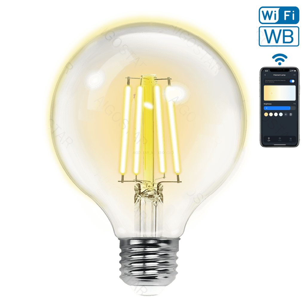 LÂMPADA DE FILAMENTO INTELIGENTE WI-FI WB G95 E27 (TRANSPARENTE)