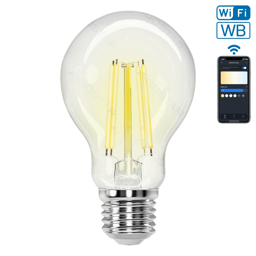 LÂMPADA DE FILAMENTO INTELIGENTE WI-FI WB A60 E27 (TRANSPARENTE)