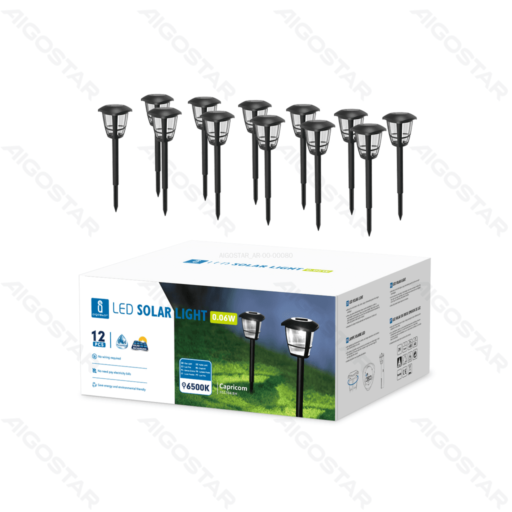 LUZES SOLARES LED PARA RELVA (12 UNIDADES) 6500K
