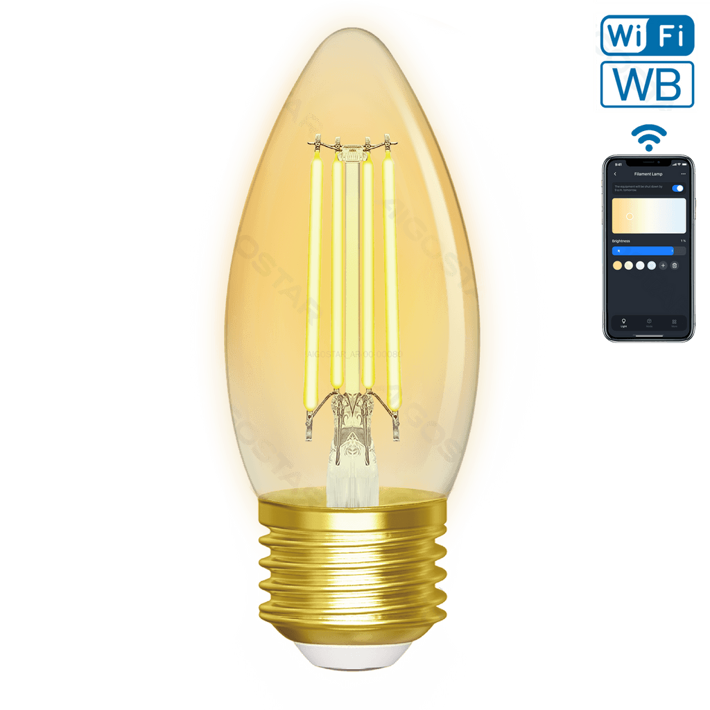 LÂMPADA DE FILAMENTO INTELIGENTE WI-FI WB C35 E27 (ÂMBAR)