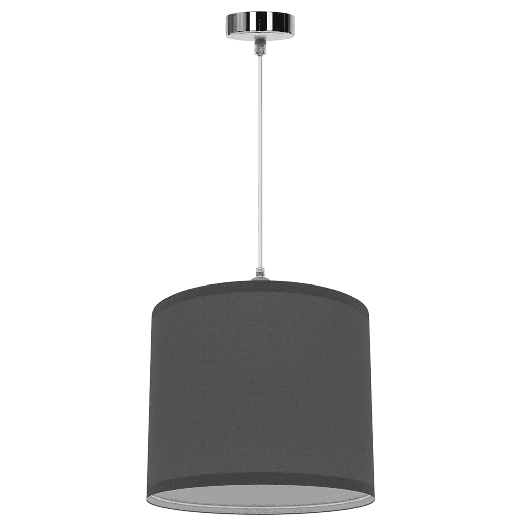 LUMINÁRIA PENDENTE DE TECIDO (SEM FONTE DE LUZ) CINZA E27