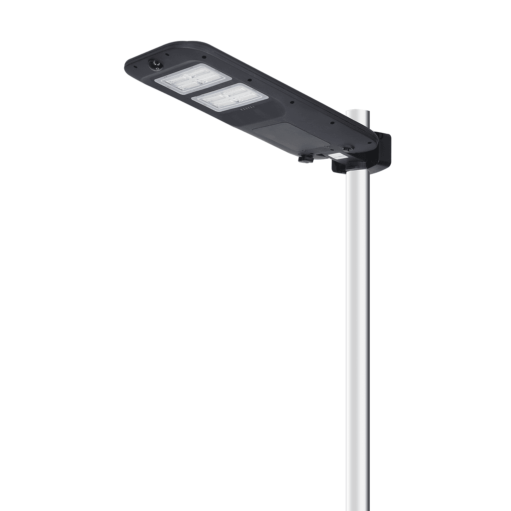 LUZ DE RUA SOLAR LED PRETA CONTROLÁVEL REMOTAMENTE