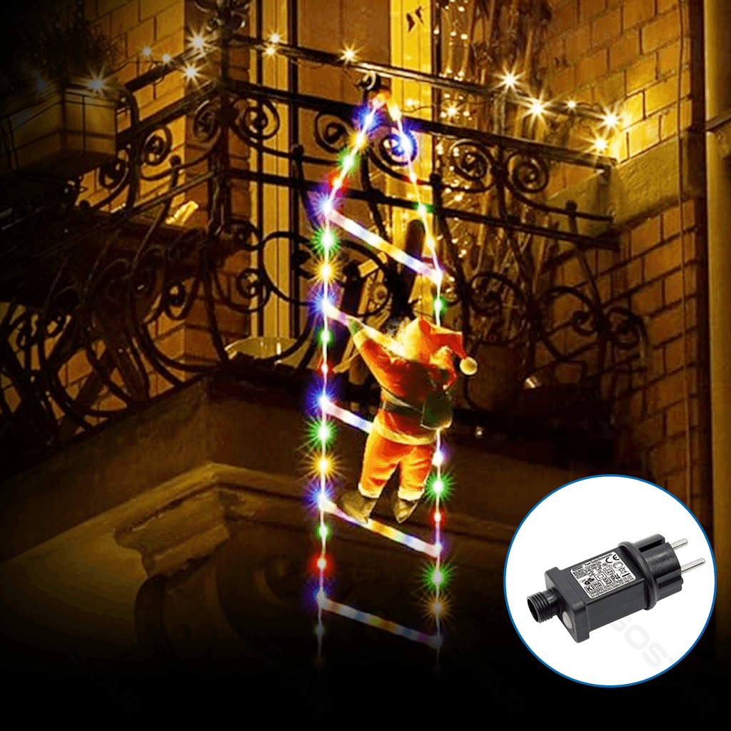 PAI NATAL DE BAIXA TENSÃO COM ESCADA DE ESCALADA, 3M+3M, RGBY