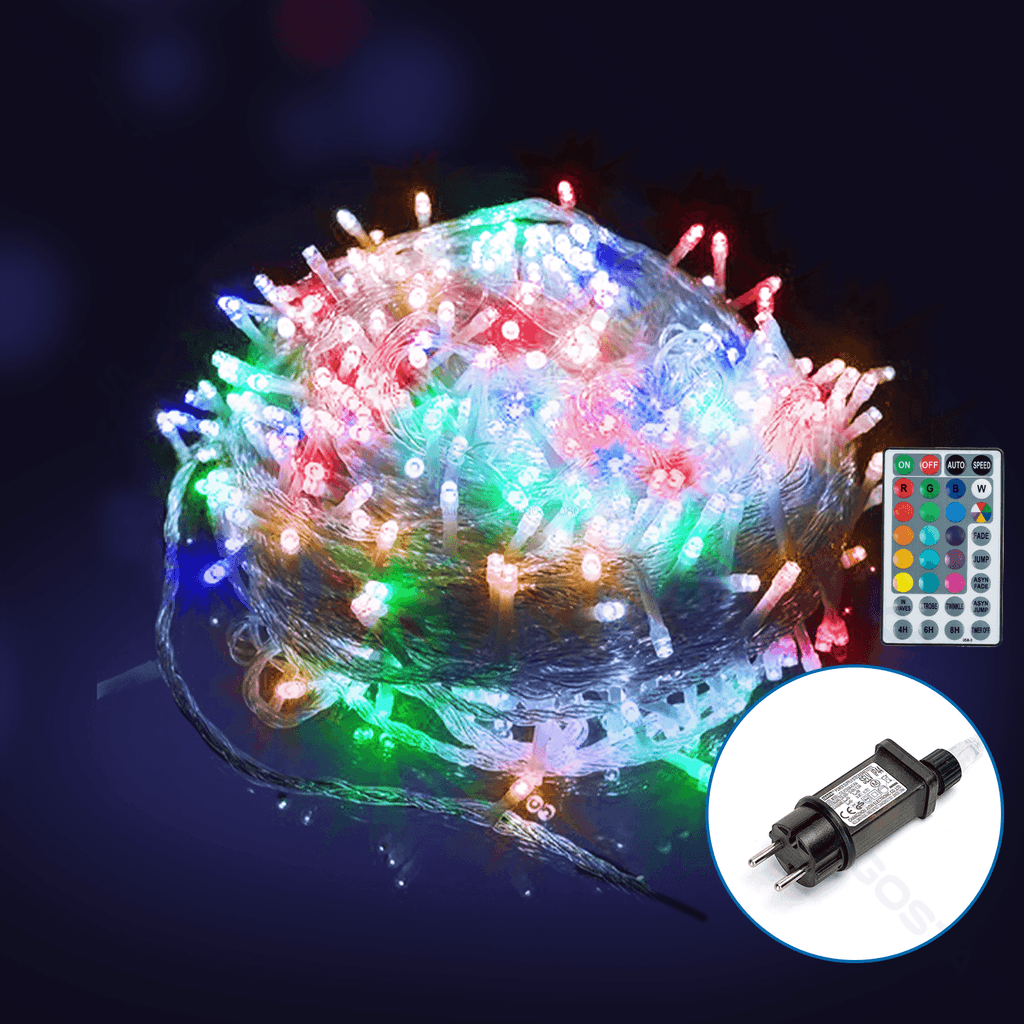 LUZES DE CORDA PLANAS DE BAIXA TENSÃO, RGB, 3M+20M